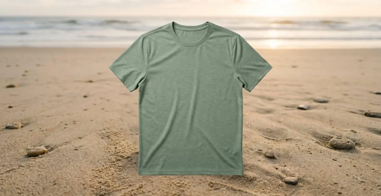 T-shirt anti-UV à coupe décontractée et texture mate ressemblant à un vêtement casual