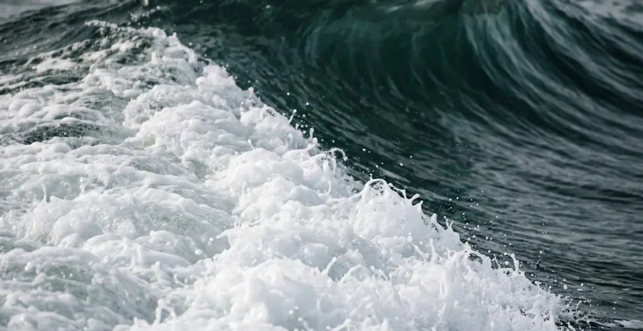 Technique de waterstart dans la zone de vague avec mousse blanche illustrant la compétence essentielle pour repartir rapidement